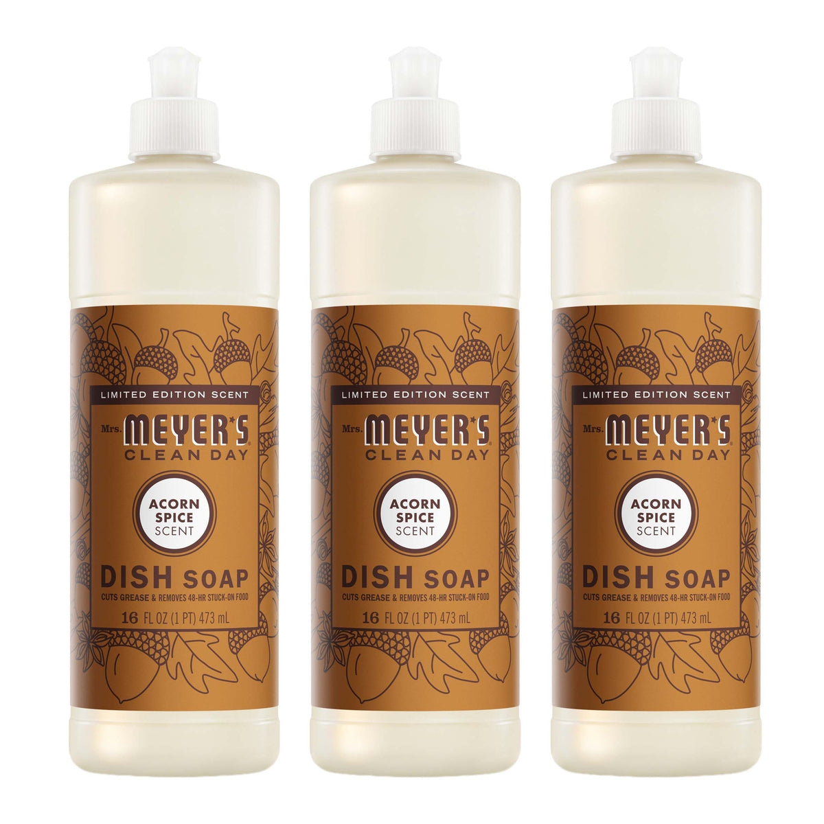 Mrs. Meyer's Acorn Spice Dish Soap 3-count bundle
